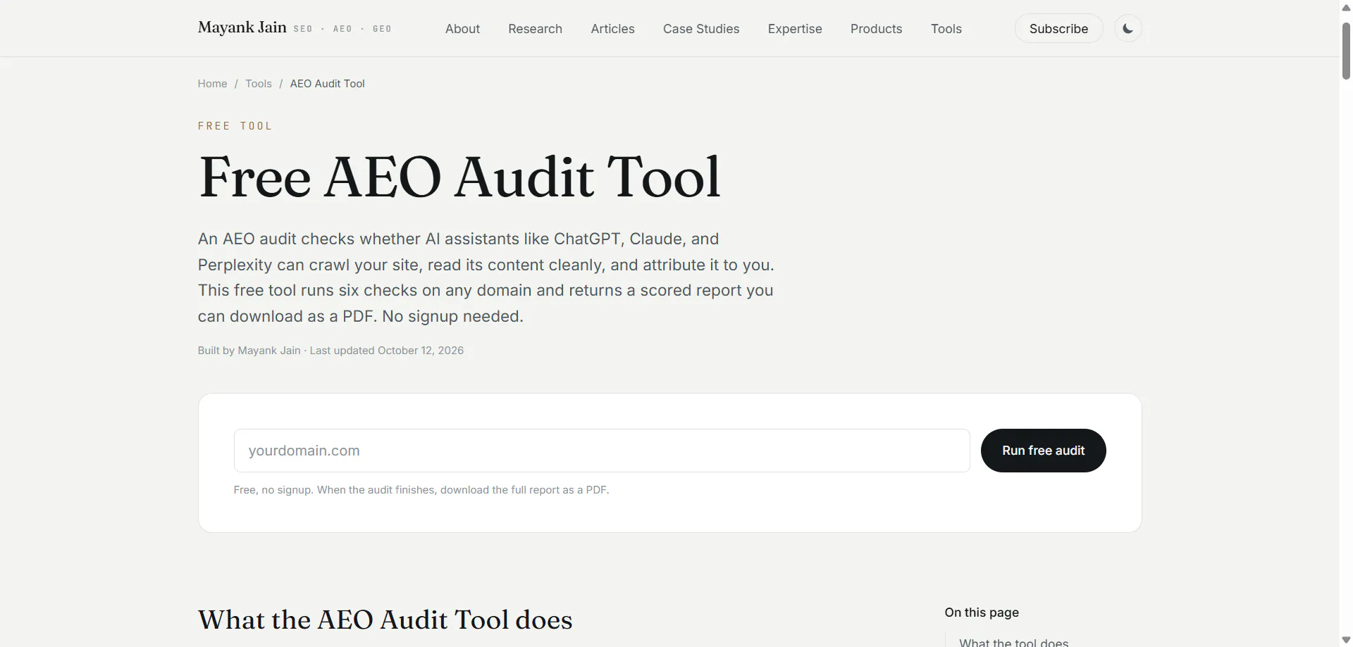 AEO Audit Tool gallery image