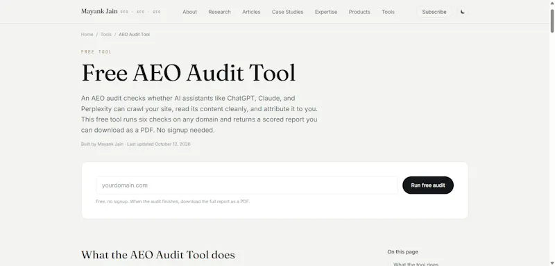 AEO Audit Tool screenshot 2