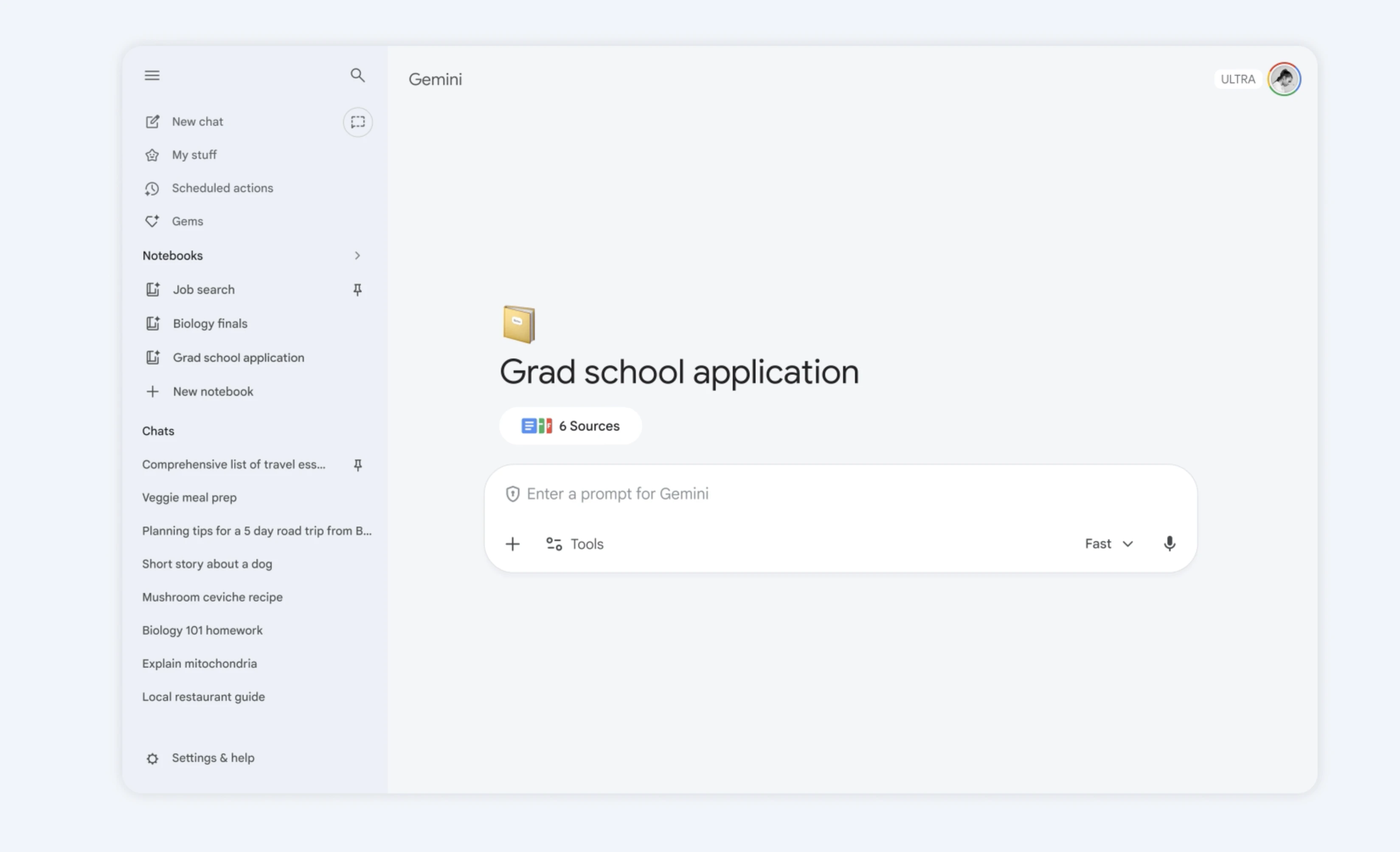 Notebooks in Gemini screenshot 6