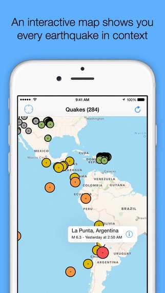QuakeInfo: Worldwide Earthquake News, Maps and Alerts with Sharing on Facebook and Twitter gallery image