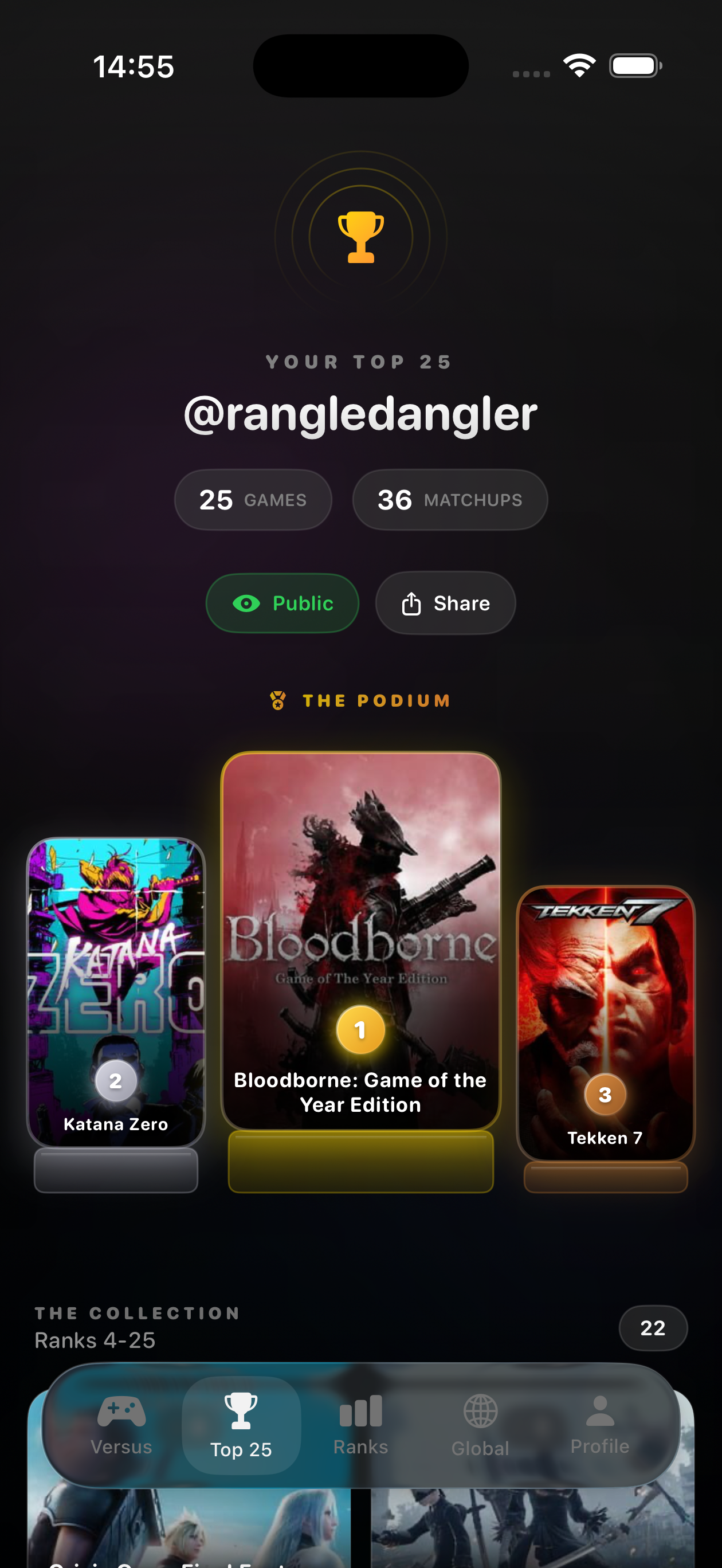 Versus: Game Rankings - Screenshot 3 showing product features and functionality