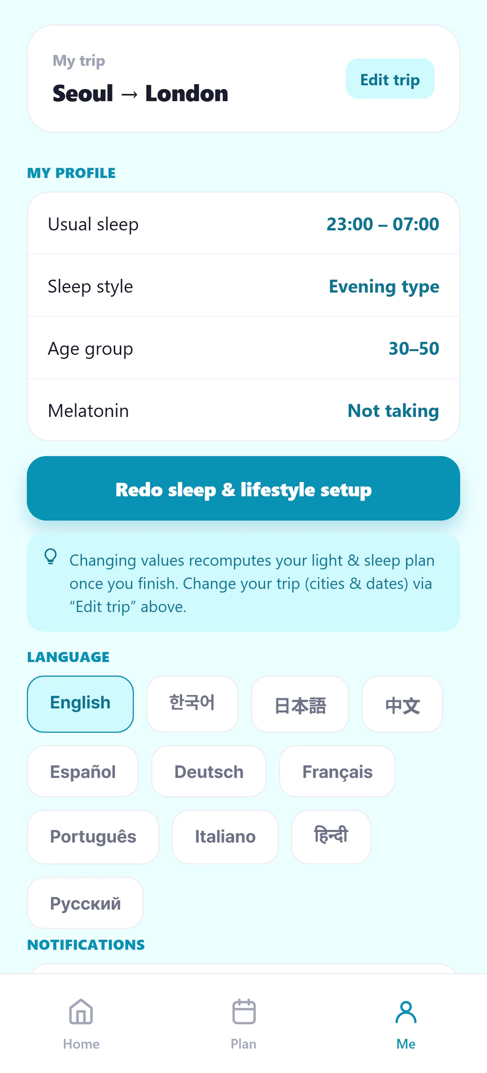 LumiSync: Jet Lag Planner screenshot 3