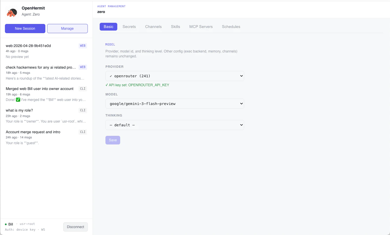 OpenHermit screenshot 4