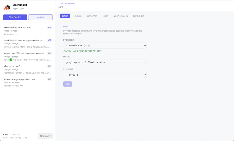 OpenHermit screenshot 4