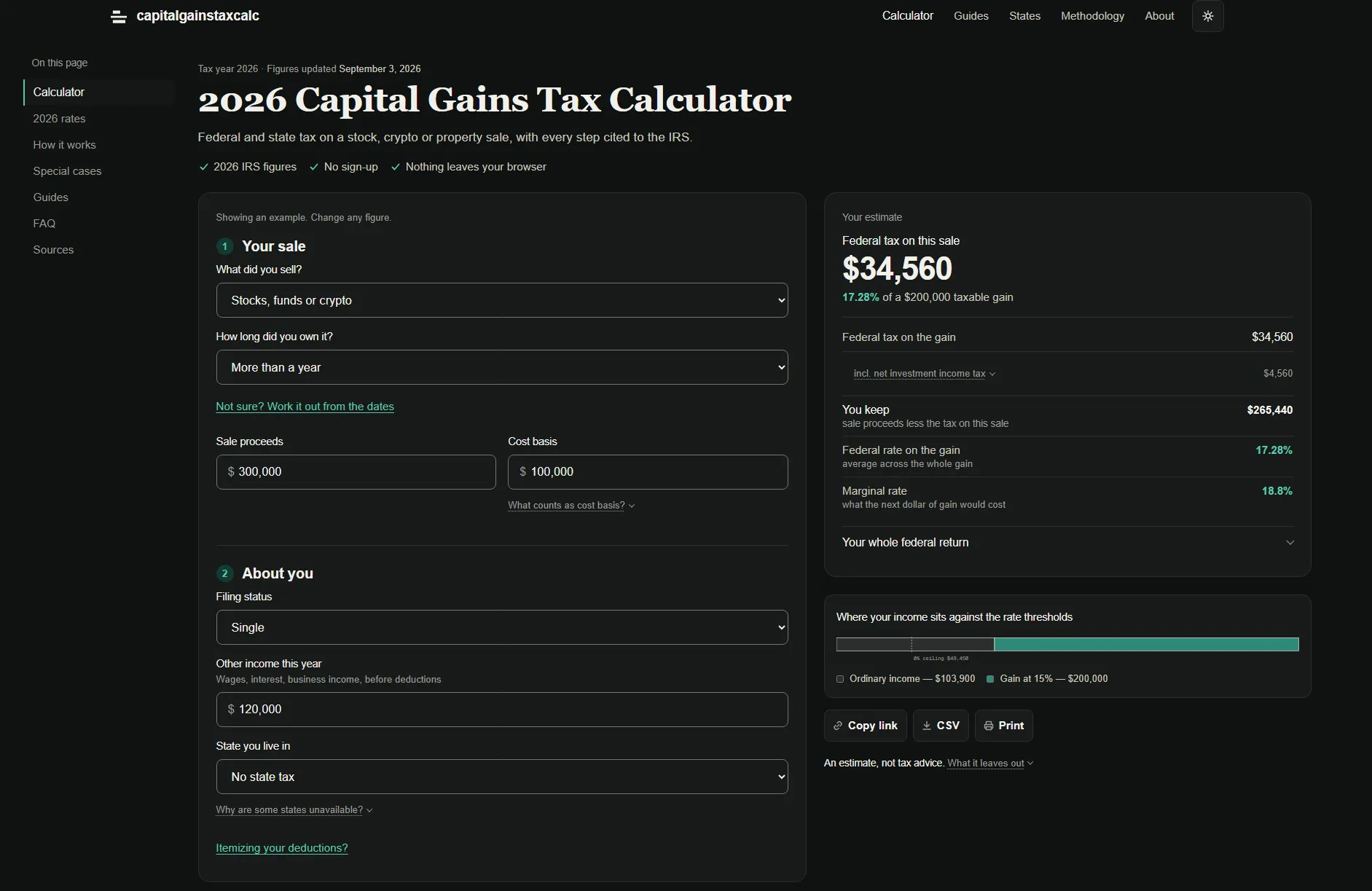 Capital Gains Tax Calc gallery image