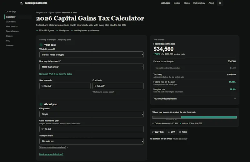 Capital Gains Tax Calc screenshot 2