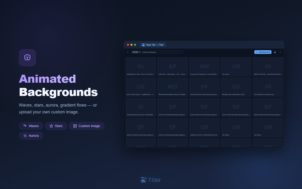 Tiler: Visual Bookmarks & New Tab gallery image