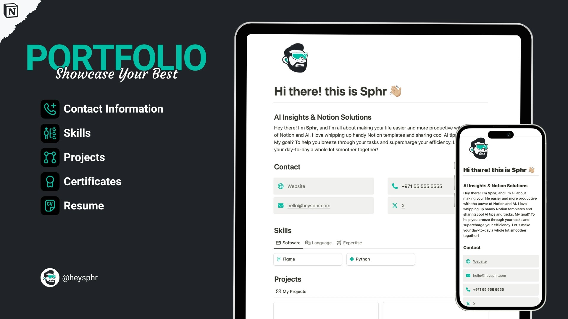 Notion Personal Portfolio Template media 1