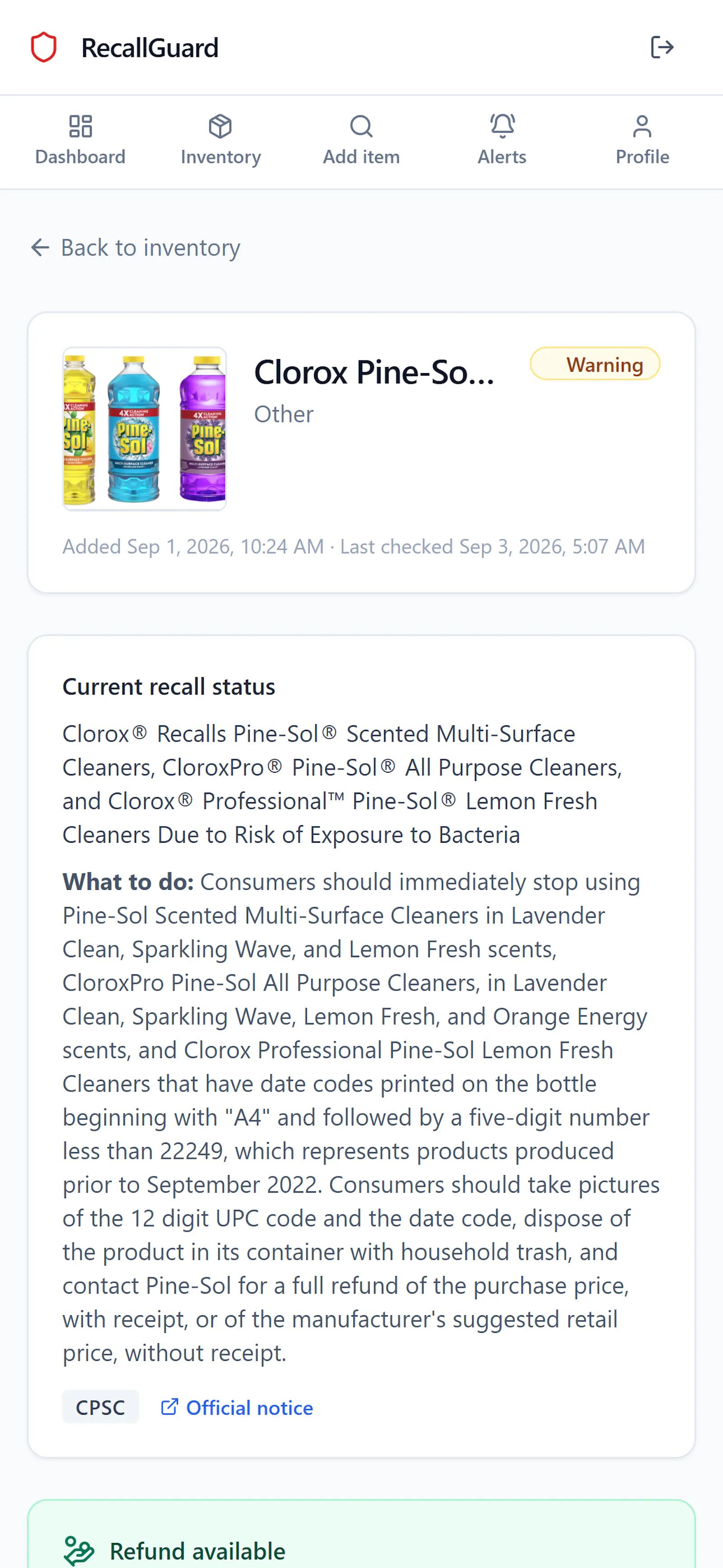 RecallGuard screenshot 7