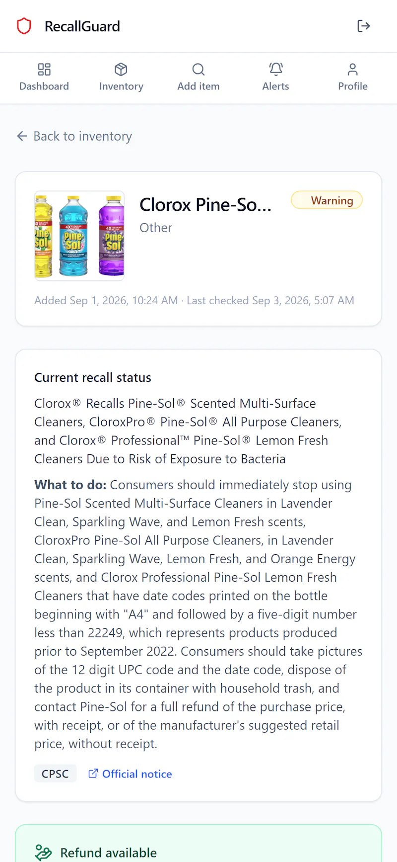 RecallGuard screenshot 7