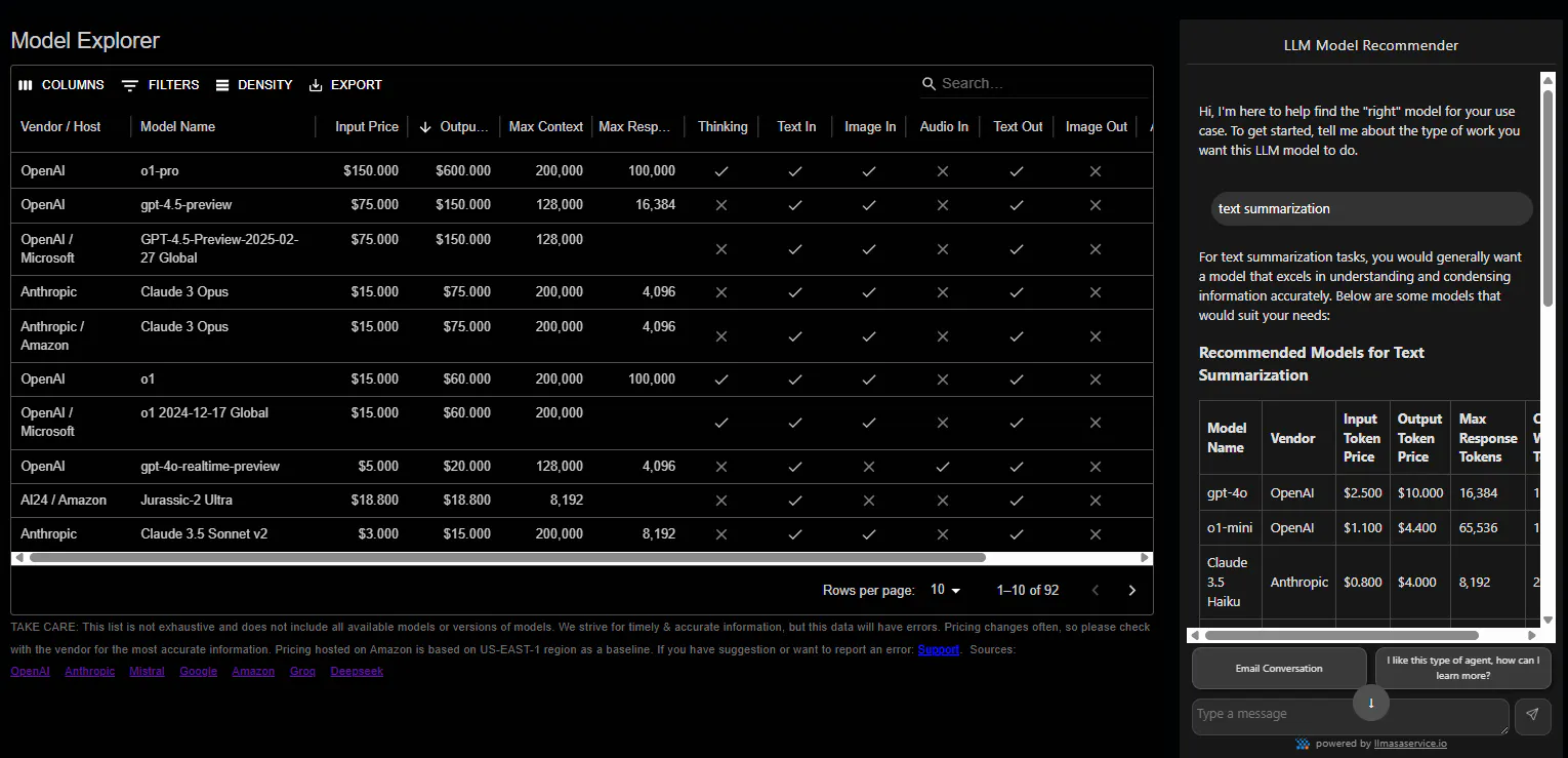 LLM Model Explorer & Recommender gallery image