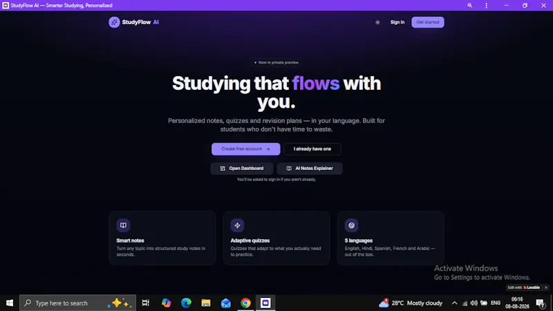 StudyFlow AI screenshot 1