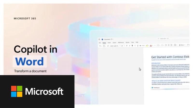 Copilot in Word screenshot 1 (video preview)