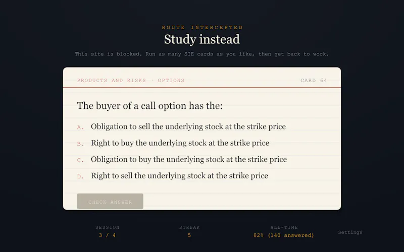 SIE Study Blocker screenshot 3
