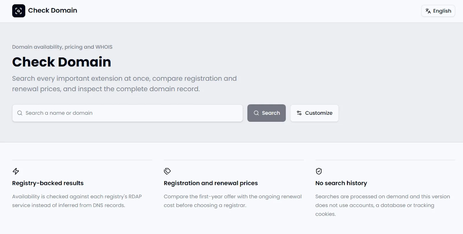 Check Domain screenshot 1