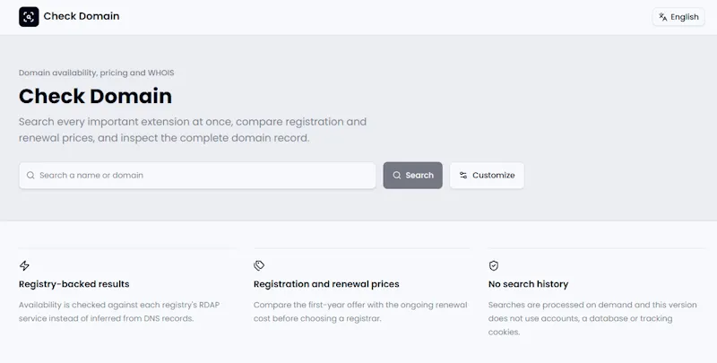 Check Domain screenshot 1