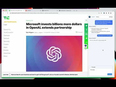 Blixem | ChatGPT conversational sidebar gallery image