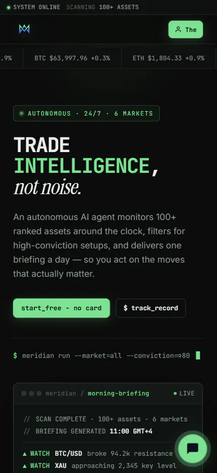 Meridian - Trade Intelligence, Not Noise gallery image