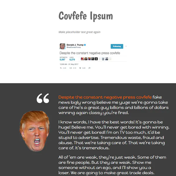 Covfefe Ipsum