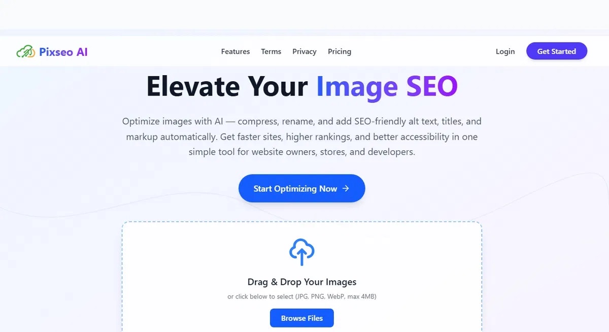 Pixseo - 1 tıklamada resimlerinizi seo-seoading yapan AI medya 4