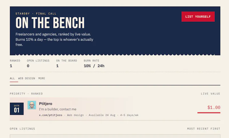 freelanceonthebench.lol screenshot 2