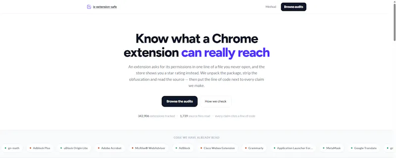 Is Extension Safe? screenshot 1