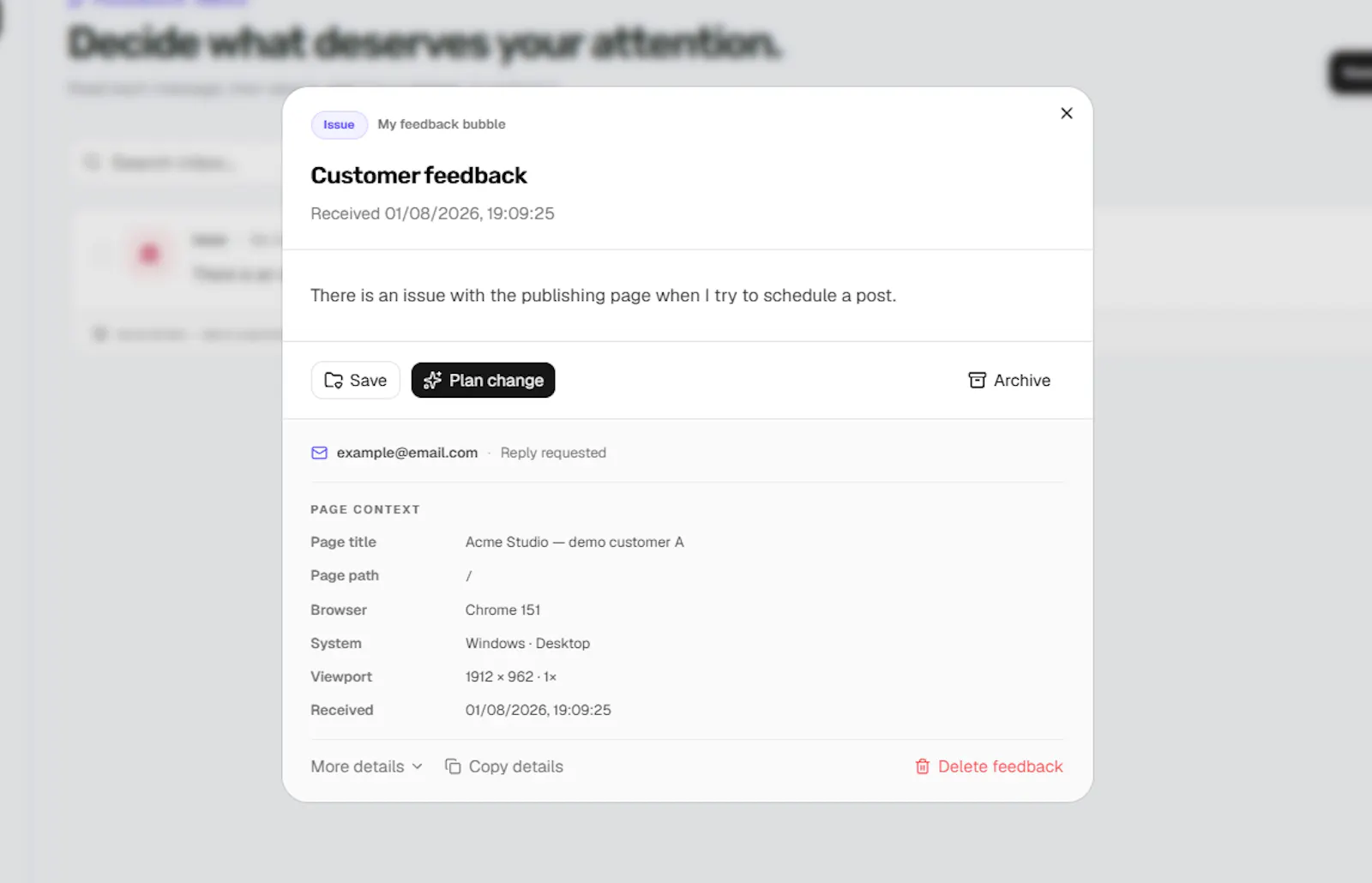 Feedback Bubble screenshot 3