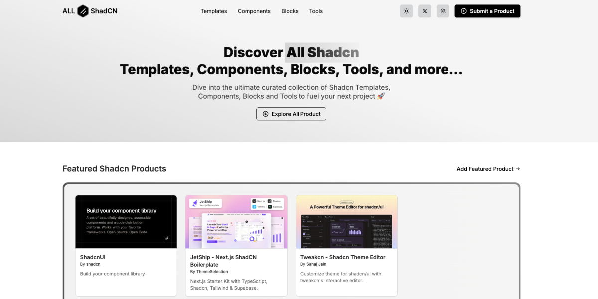 Todo shadcn - Su plataforma única para recursos shadcn seleccionados media 4