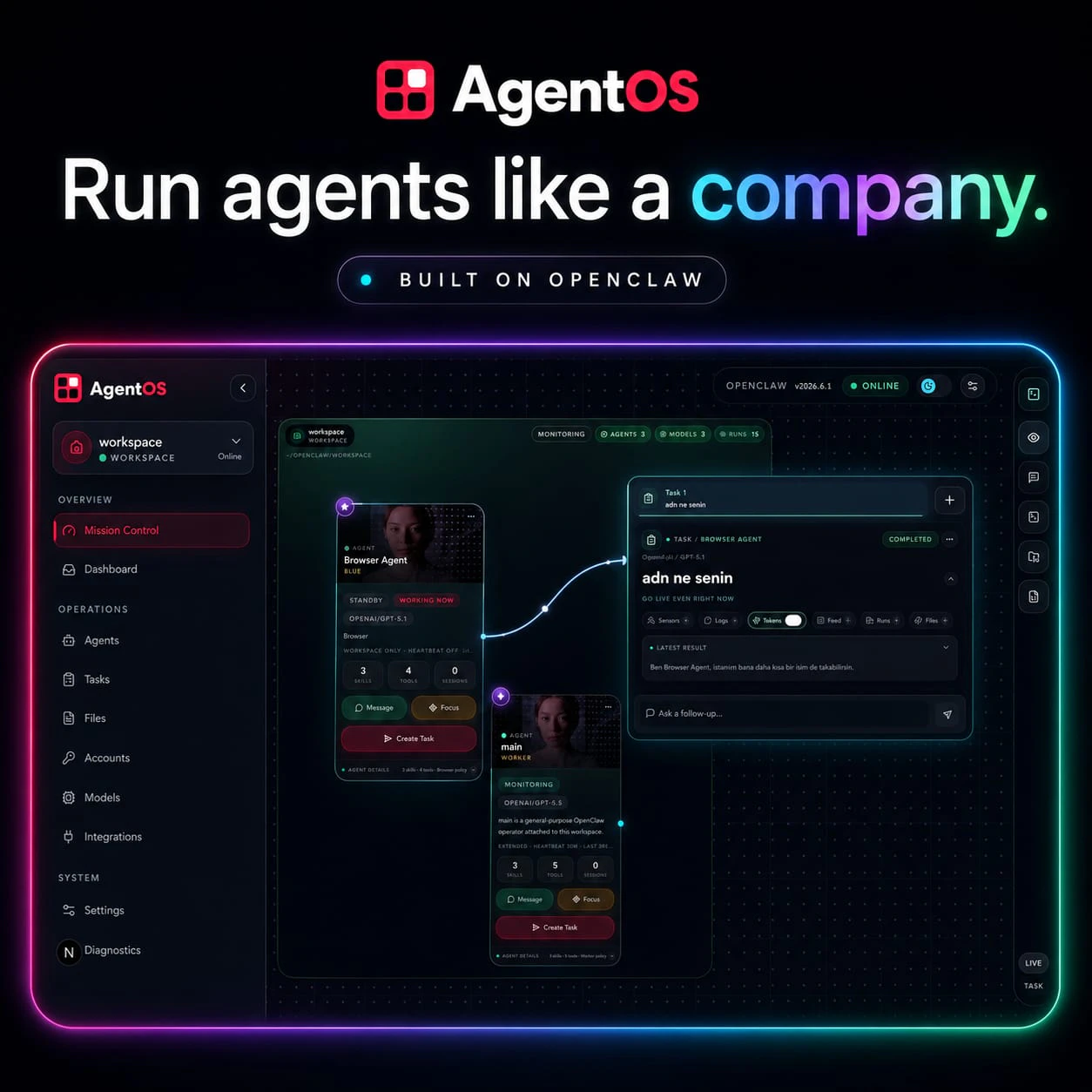 AgentOS screenshot 1
