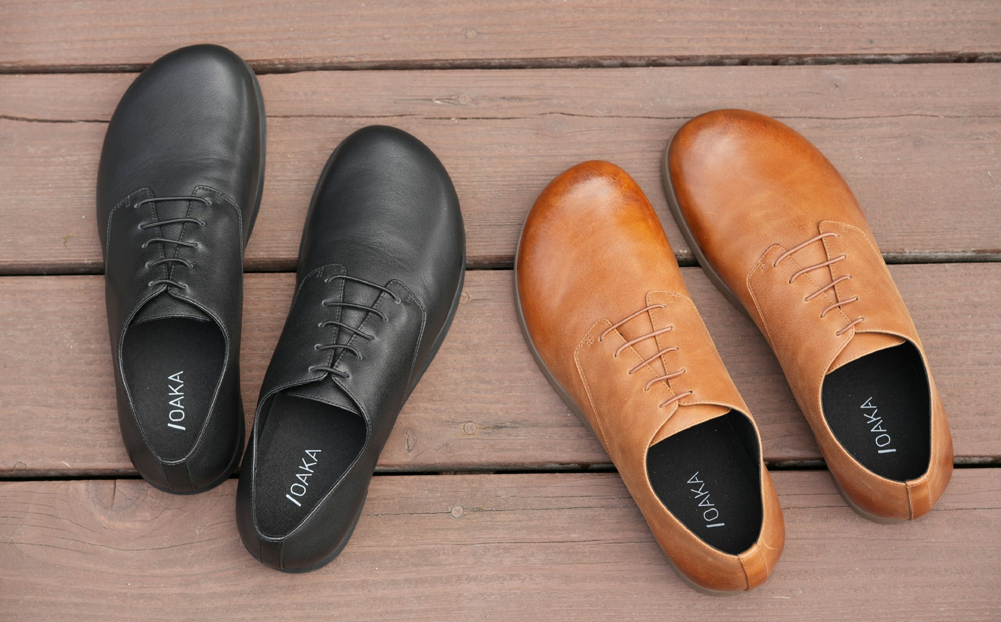 Média OAKA - Chaussures habillées pieds nus - Chaussures habillées pieds nus en cuir pleine fleur 10