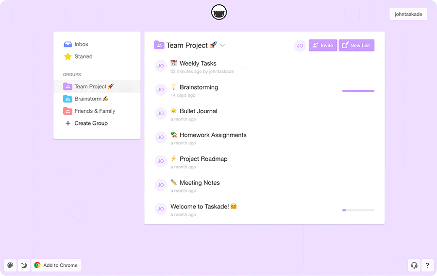 Taskade chrome plugin