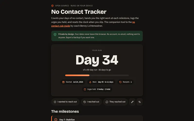 No Contact Tracker screenshot 2