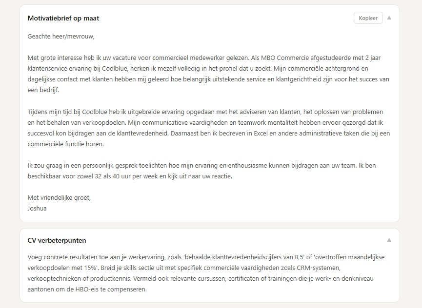 Sollicitatie Coach AI gallery image