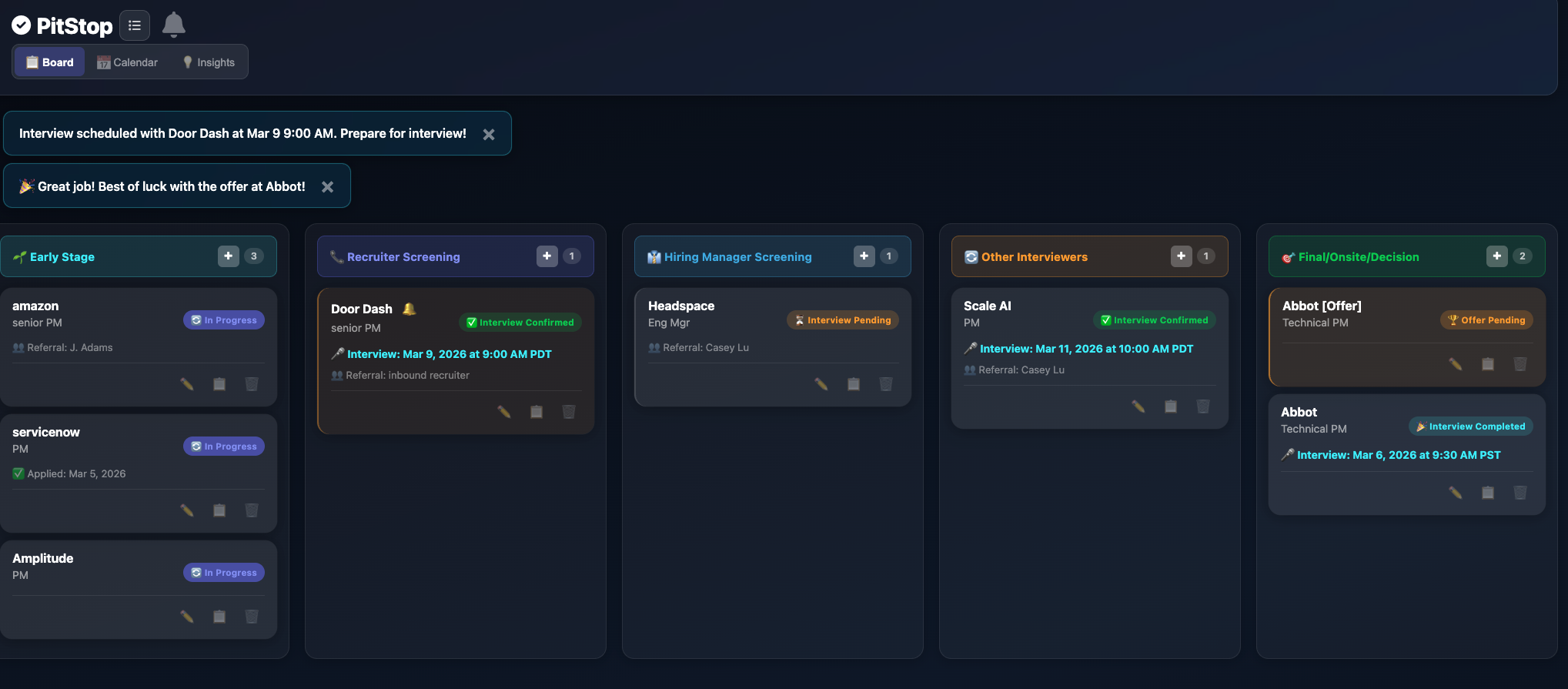 PitStop - Main product screenshot demonstrating key features and user interface
