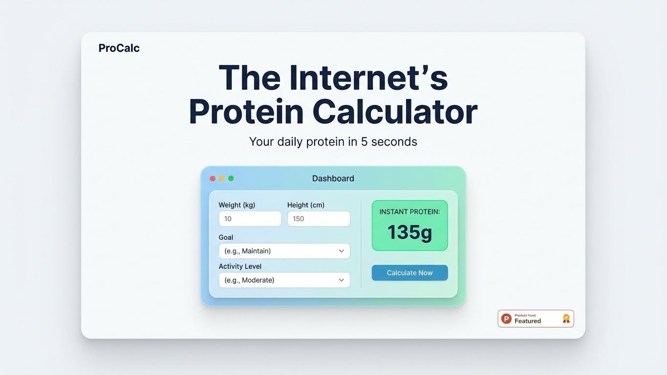 calculator protein - Main product screenshot demonstrating key features and user interface