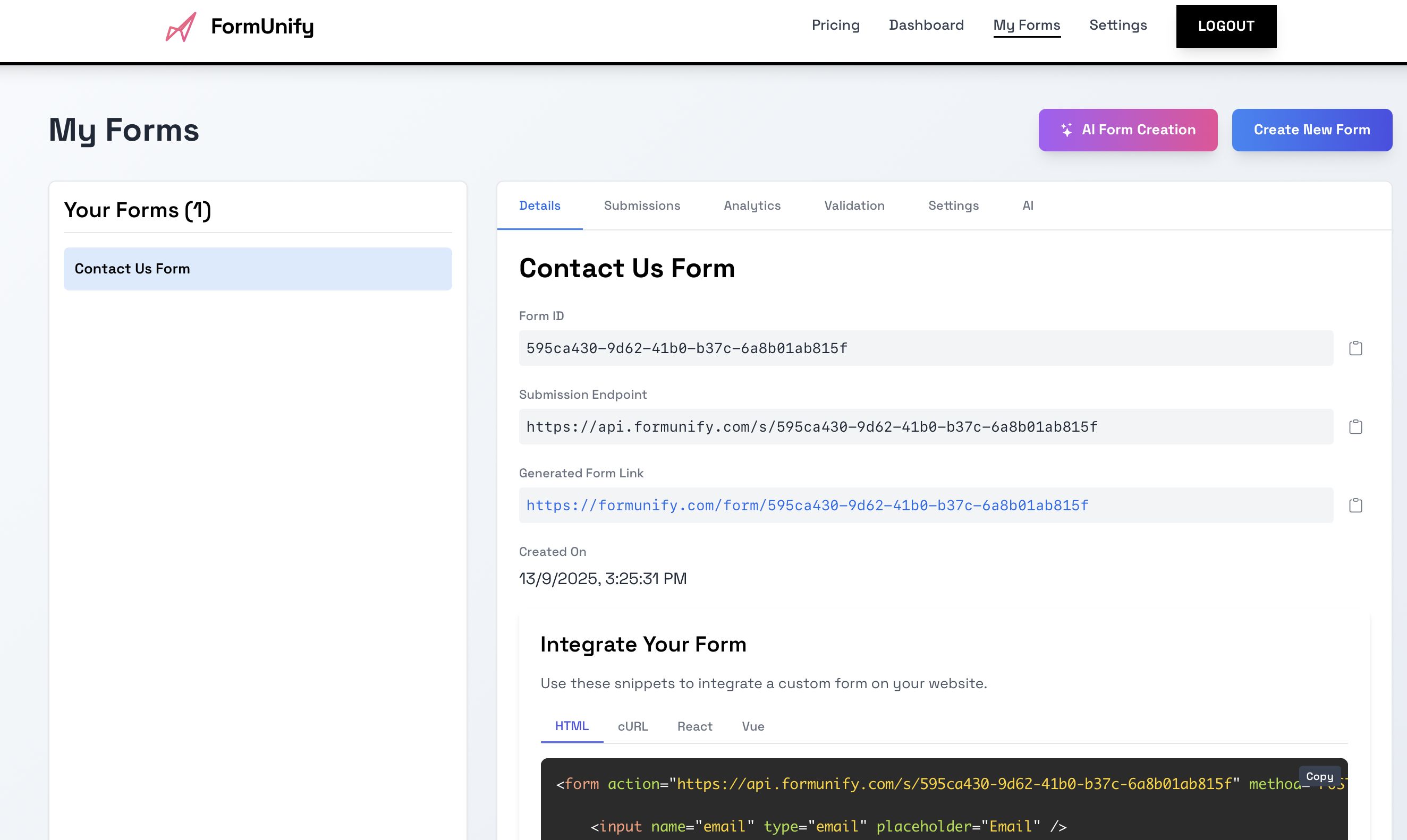 Formunificare - Costruttore di moduli online alimentati con sondaggi e moduli media 6