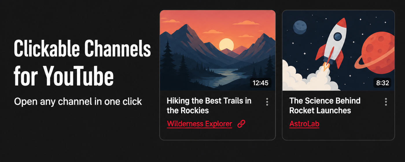Clickable Channels for YouTube gallery image