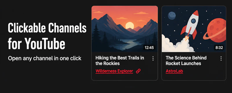 Clickable Channels for YouTube screenshot 1