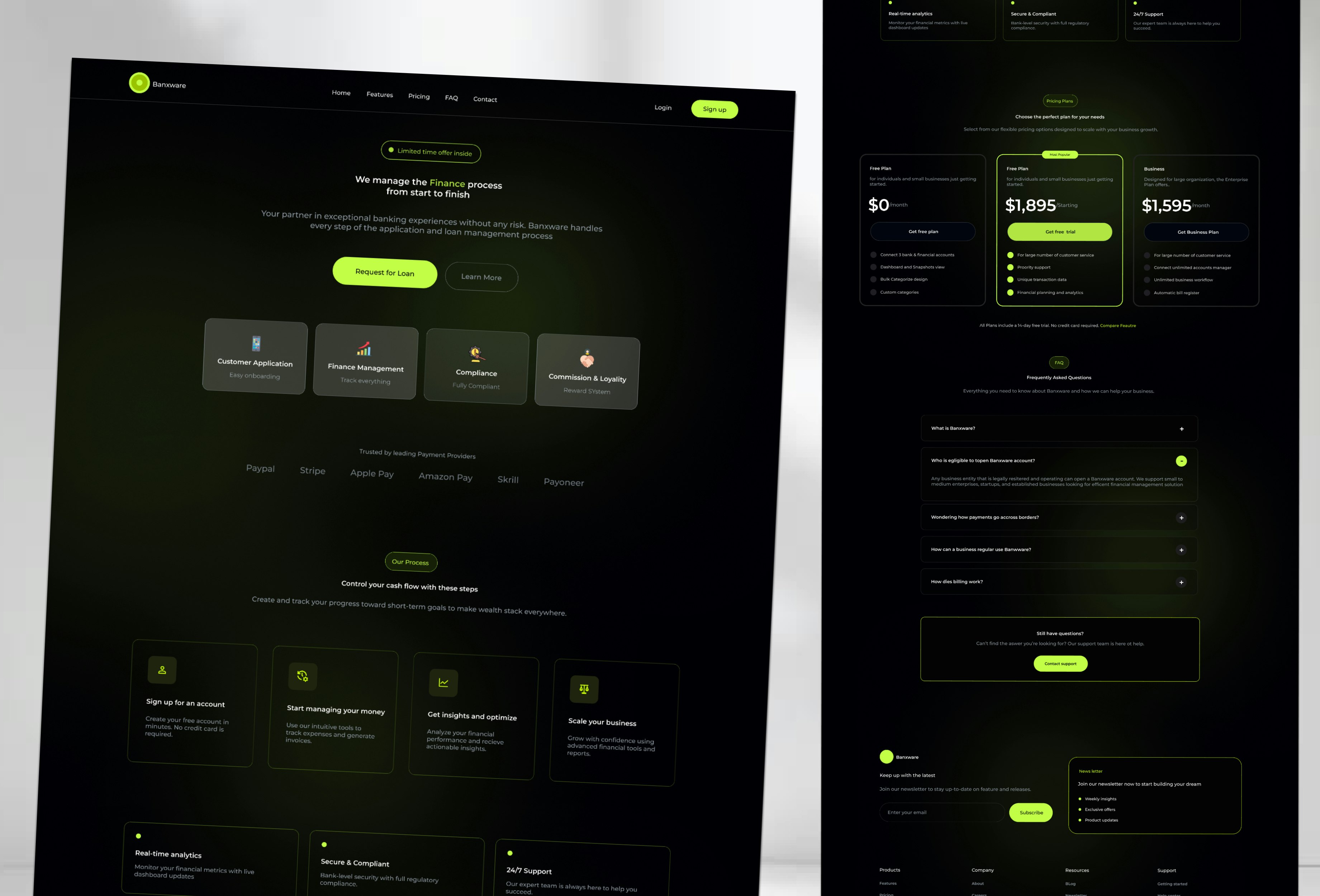 Banxware SaaS Landing Page Template - Screenshot 3 showing product features and functionality