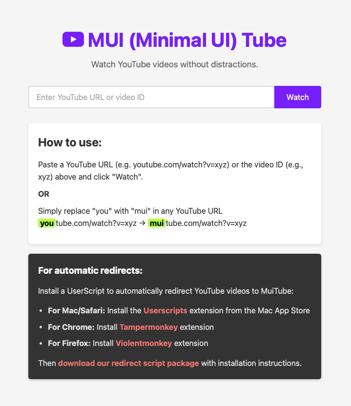 Média Ttube - YouTube sans distraction dans n'importe quel navigateur. 2