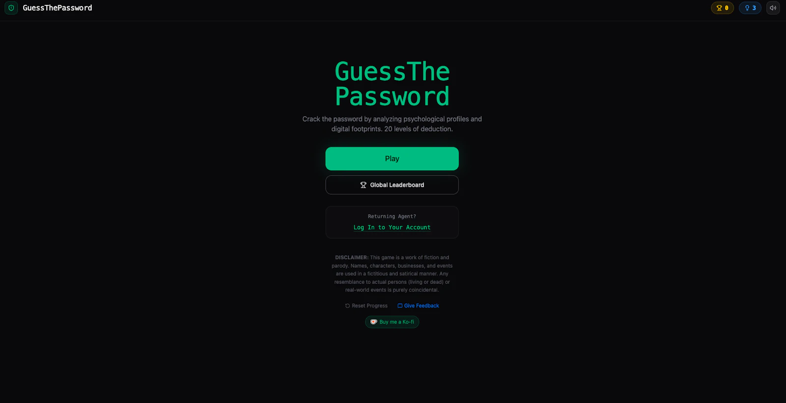 GuessThePassword screenshot 1