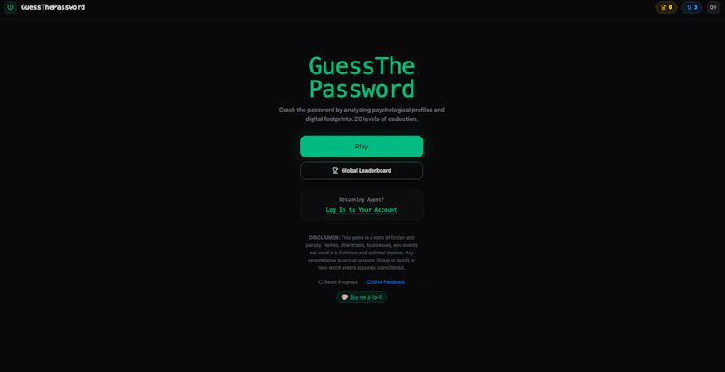 GuessThePassword screenshot 1