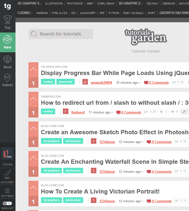 Tutorials Garden - Graphics, Web, Coding, Growth