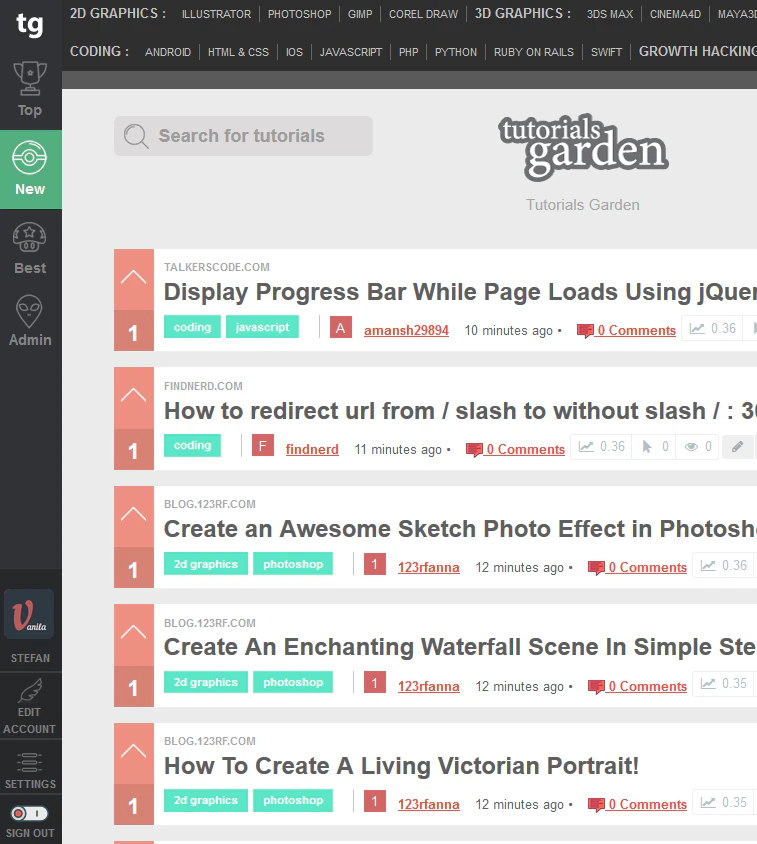 Tutorials Garden - Graphics, Web, Coding, Growth