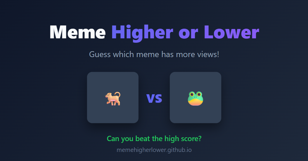 Meme Higher or Lower - Product Hunt launch logo and brand identity