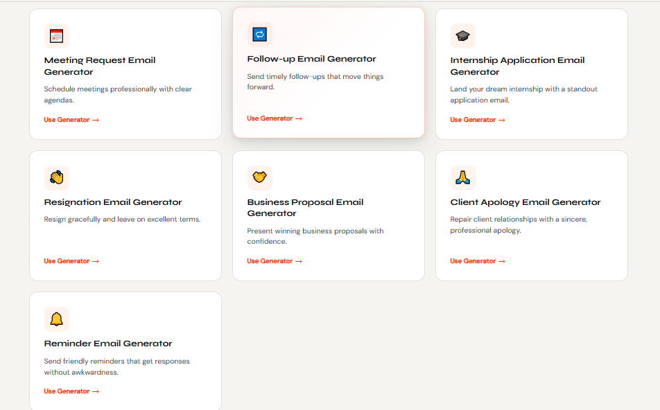 Email Generator – Write Emails easily - Screenshot 3 showing product features and functionality