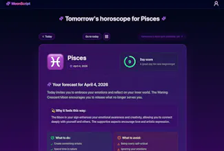 MoonScript - AI daily horoscope gallery image
