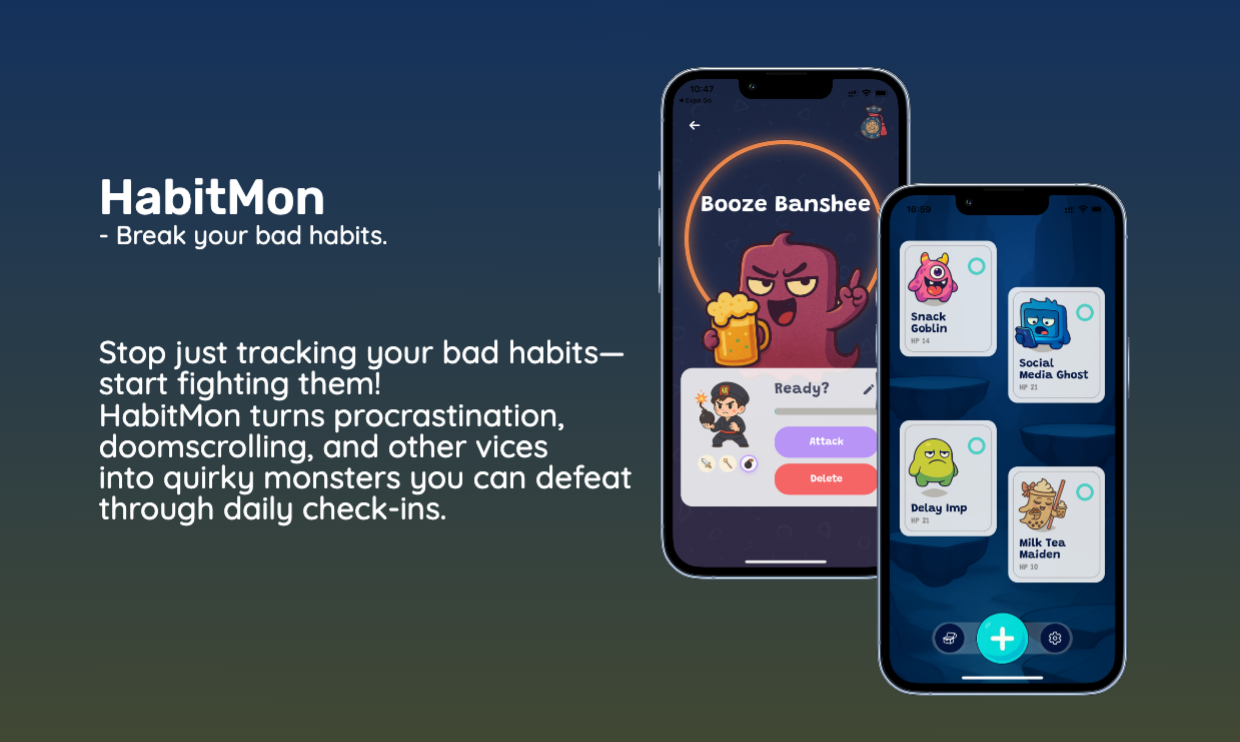 Mídia 1 de Habitmon - Transforme seus maus hábitos em monstros e derrote -os.