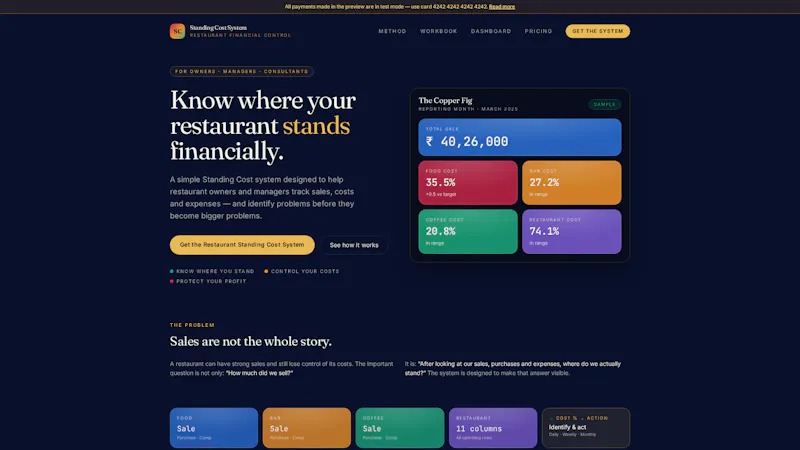 Restaurant Standing Cost System  screenshot 1