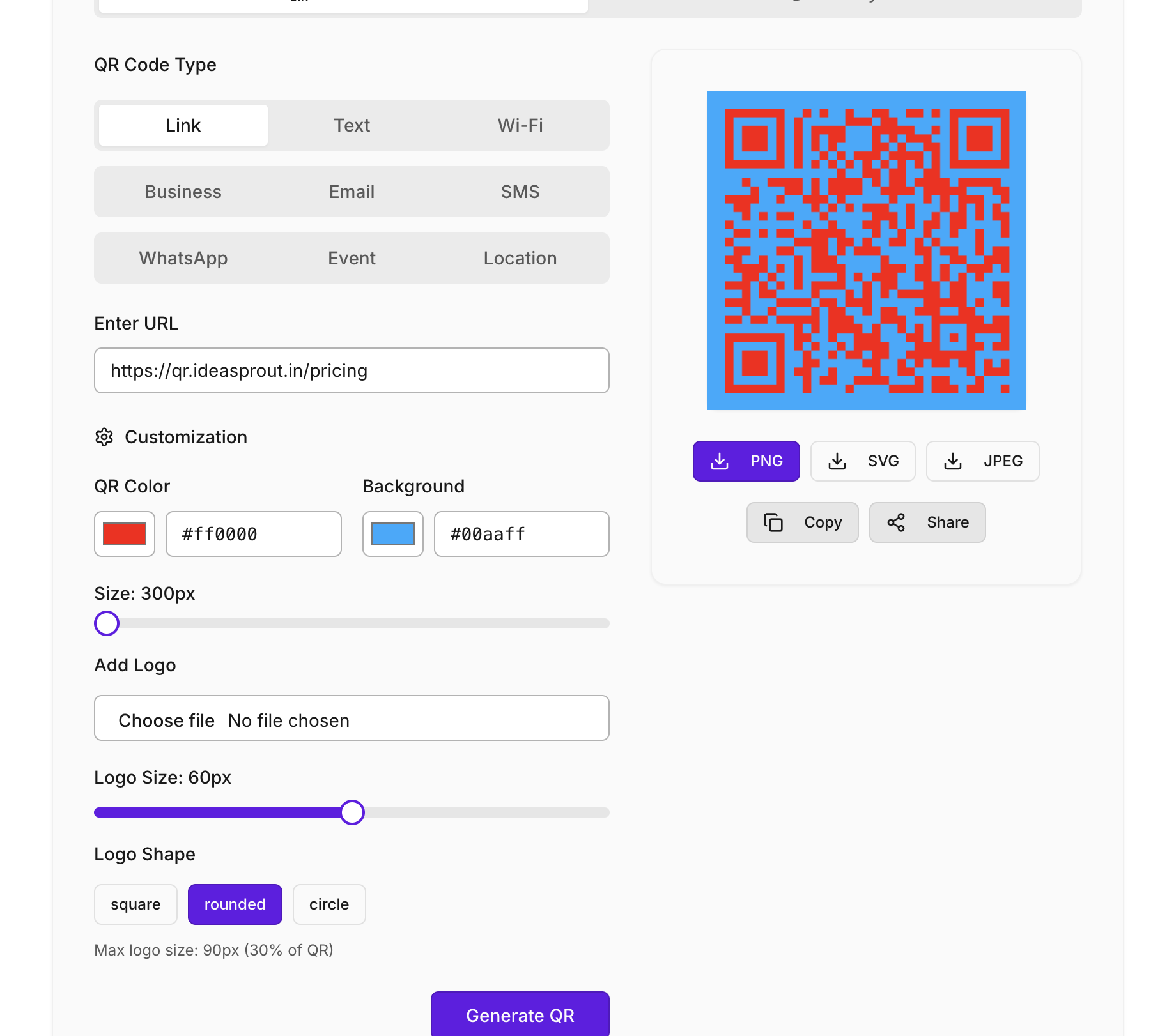 Dynamic QR Code Generator - Screenshot 3 showing product features and functionality